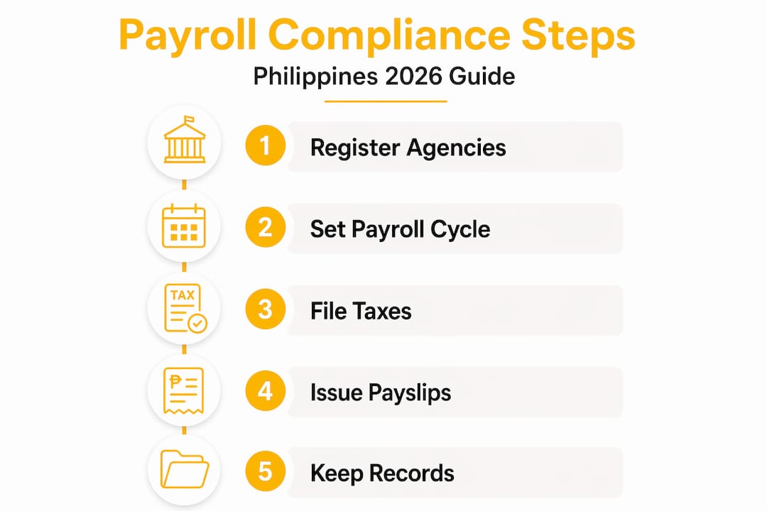 Infographic of Philippines payroll compliance process steps
