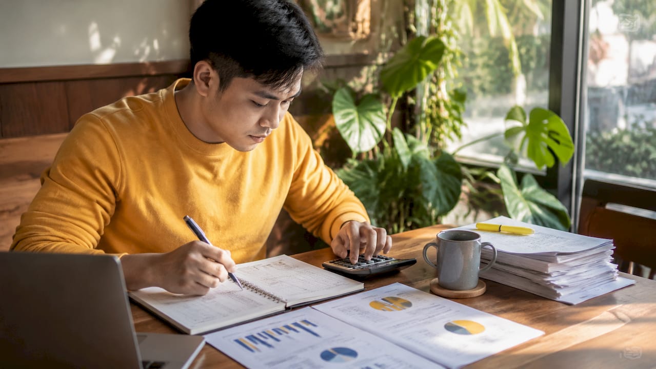 Entrepreneur calculating SME operational costs