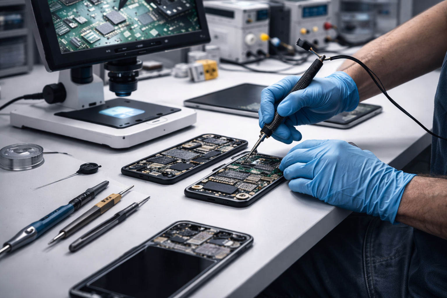 Component testing of a mobile phone mainboard