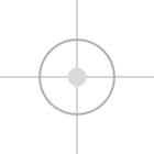 Gray crosshair target symbol with a circle and vertical and horizontal lines on a black background.