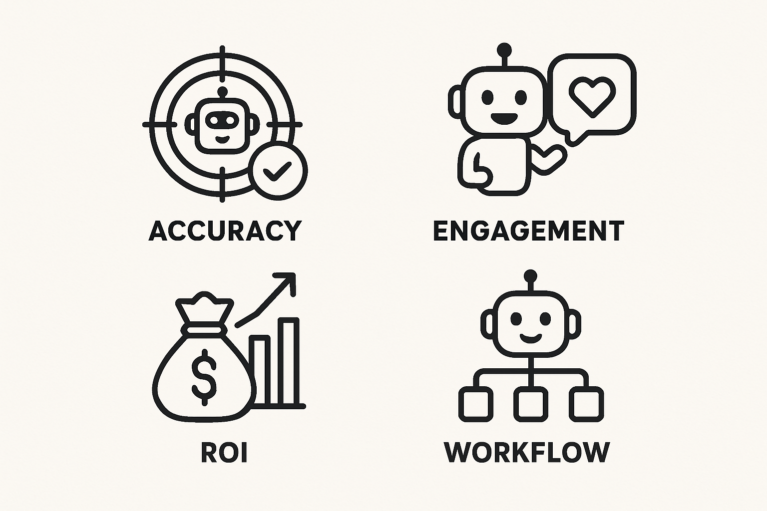 AI social media benefits icons