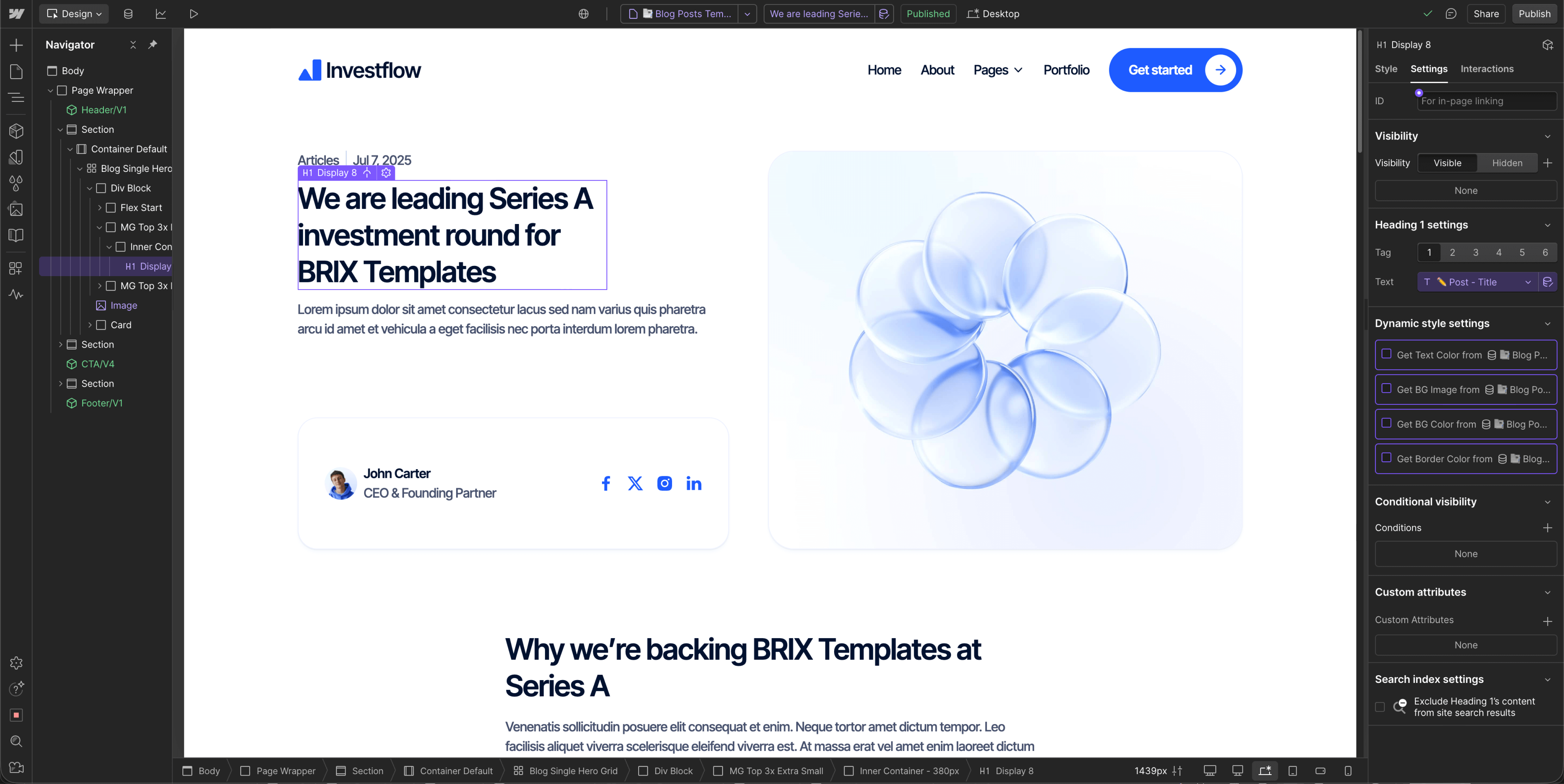 CMS Page - Investflow Webflow Template