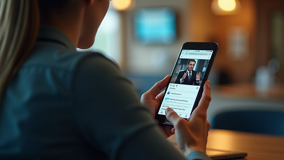 Close-up view of a smartphone screen displaying a viral social media video