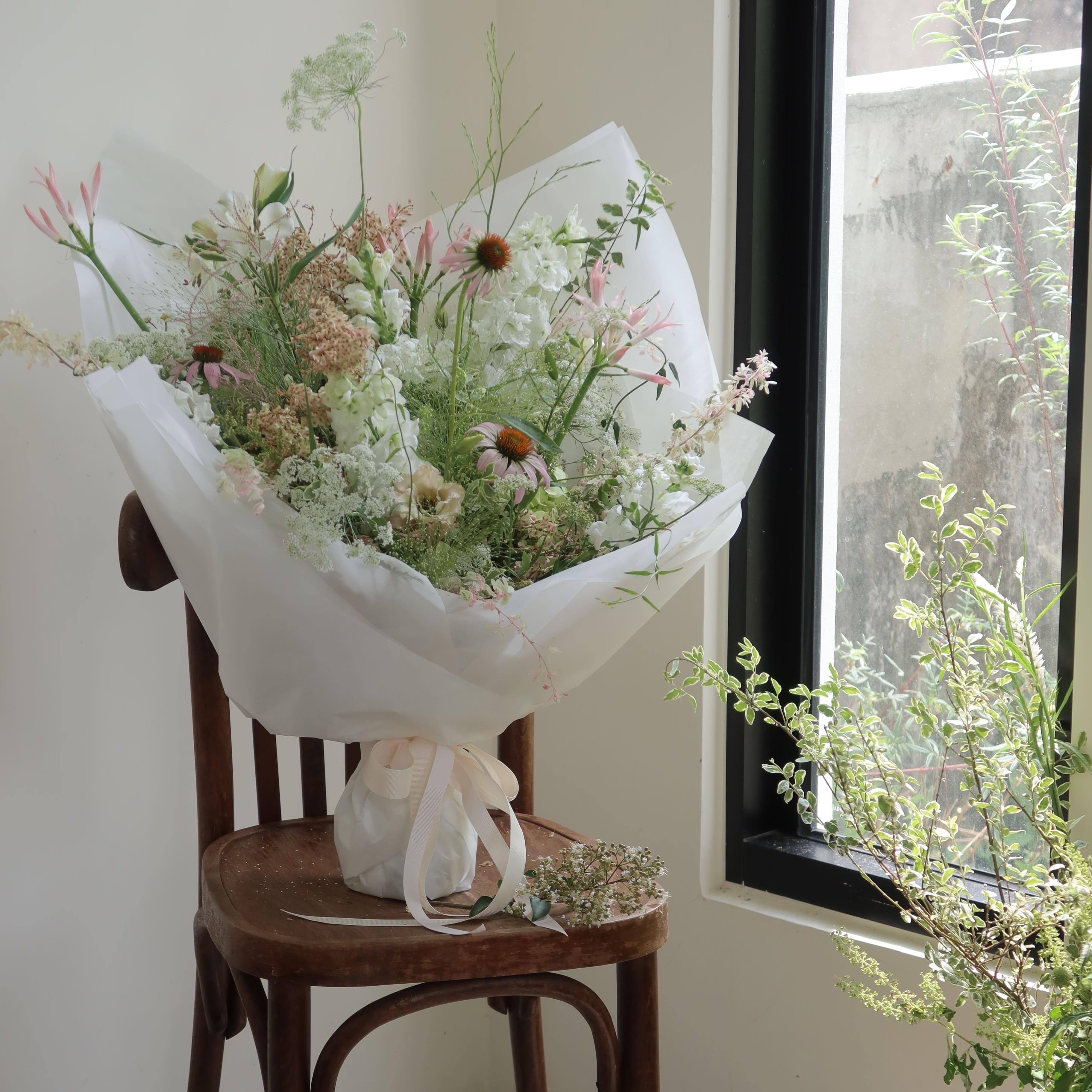 法式花束、春季花束、田野風花束、花束訂製