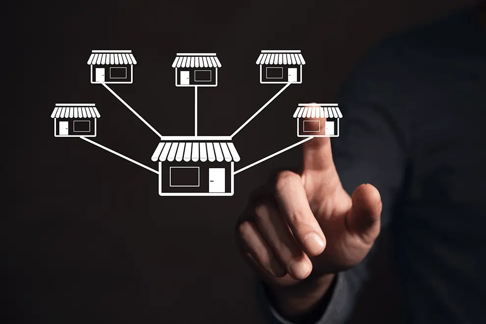 Visual representation of seamless chain expansion powered by Hestia’s scalable kitchen solutions.