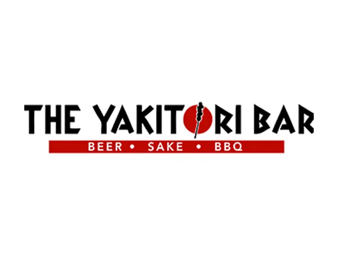 The Yakitori Bar logo with skewer in red circle and tagline: Beer • Sake • BBQ.