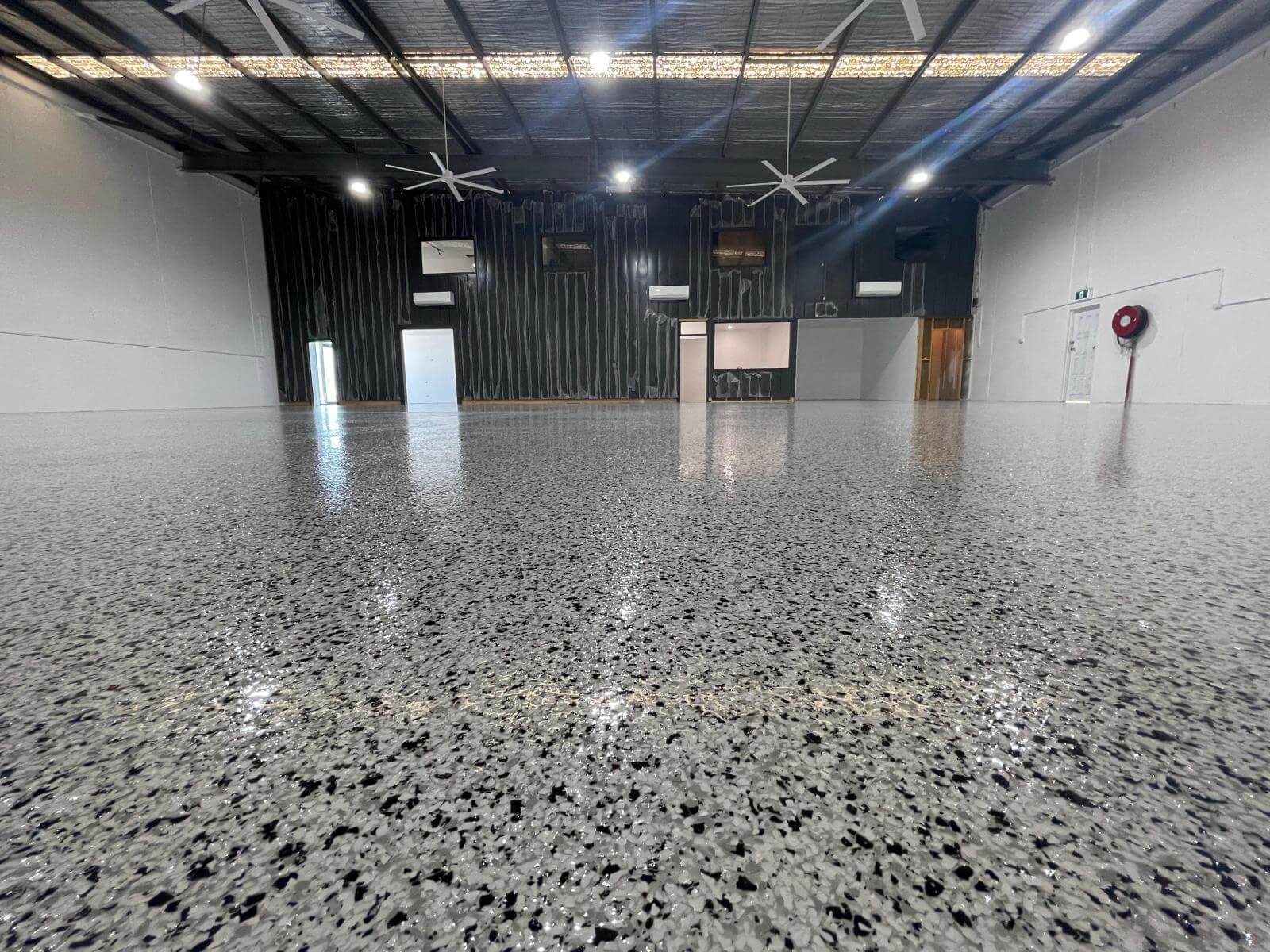 POlyaspartic epoxy flake floor melbourne