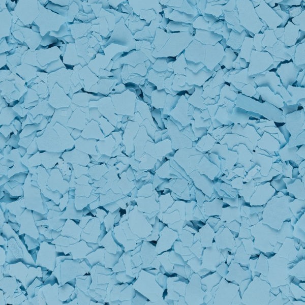 Close-up of light blue foam flakes scattered densely.