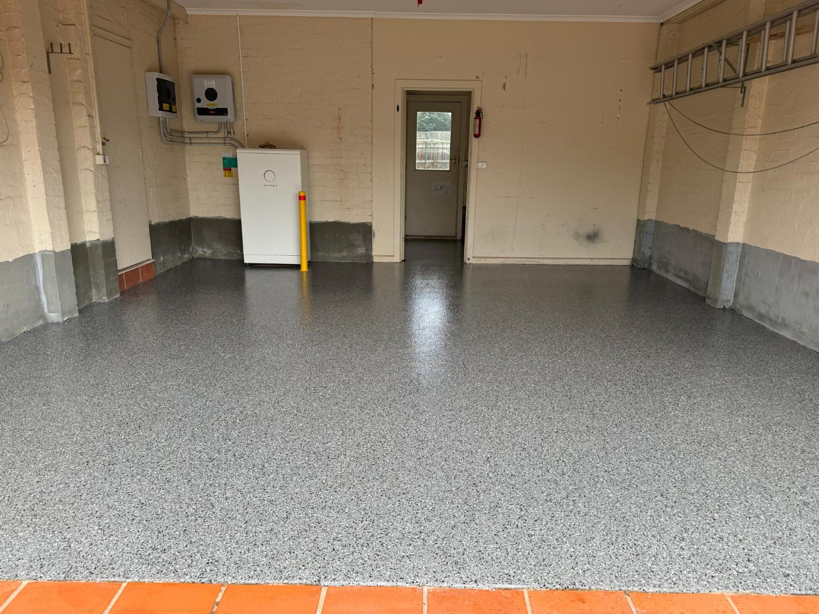 Residential garage in melbourne with epoxy flake floor finish