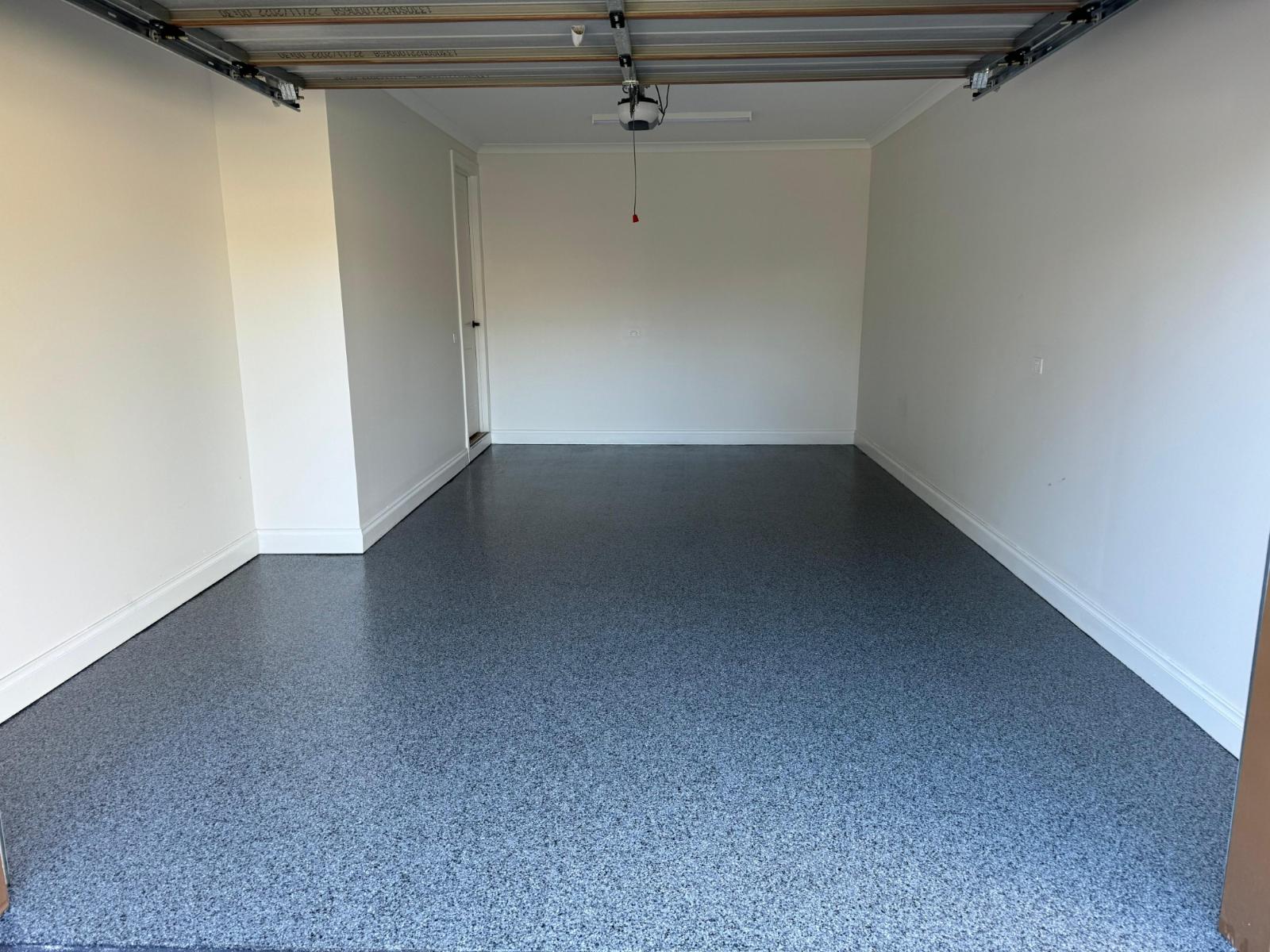 residential garage epoxy flake floor finsih melbourne