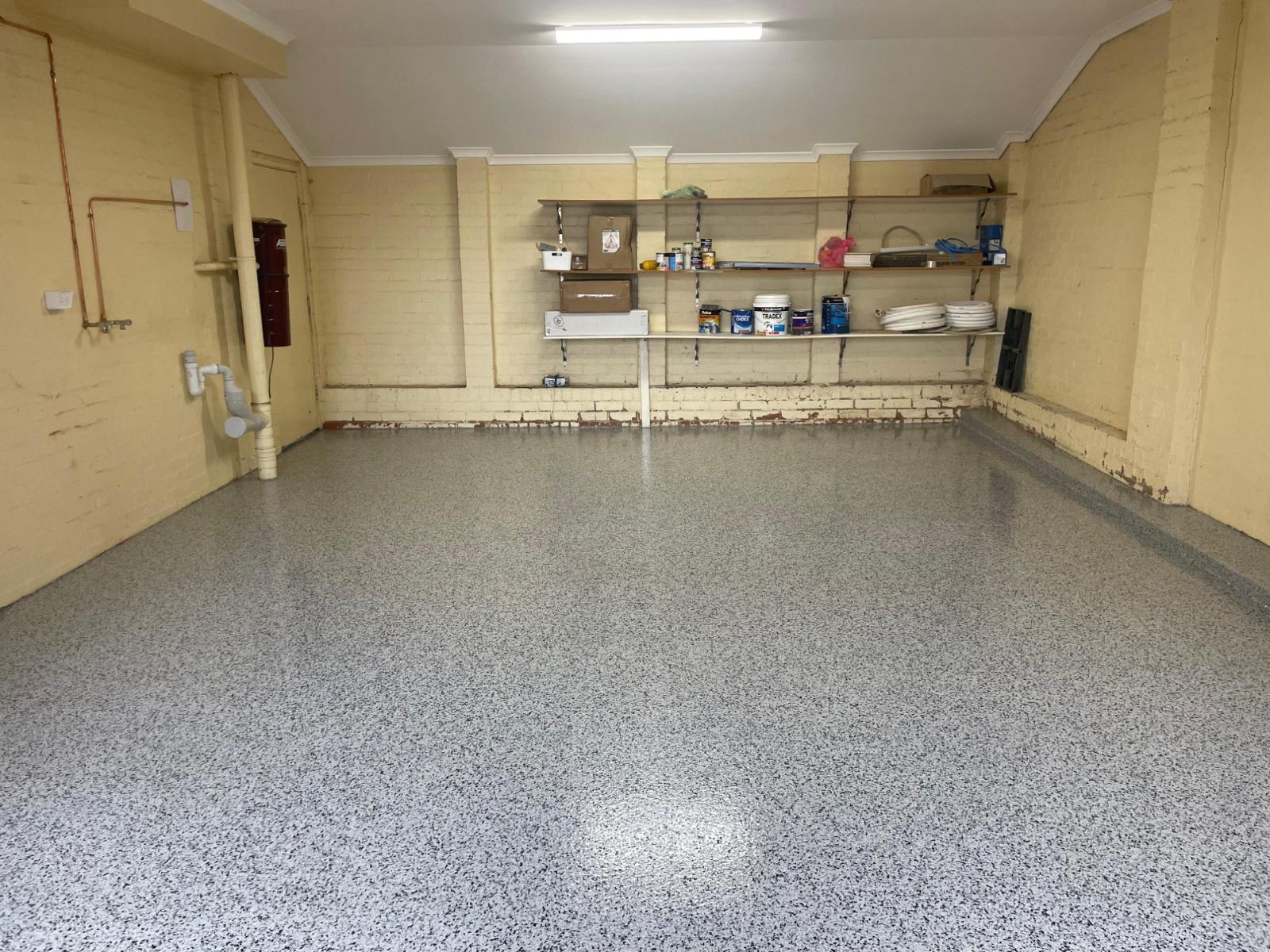 Epoxy flake floor for garages in melbourne