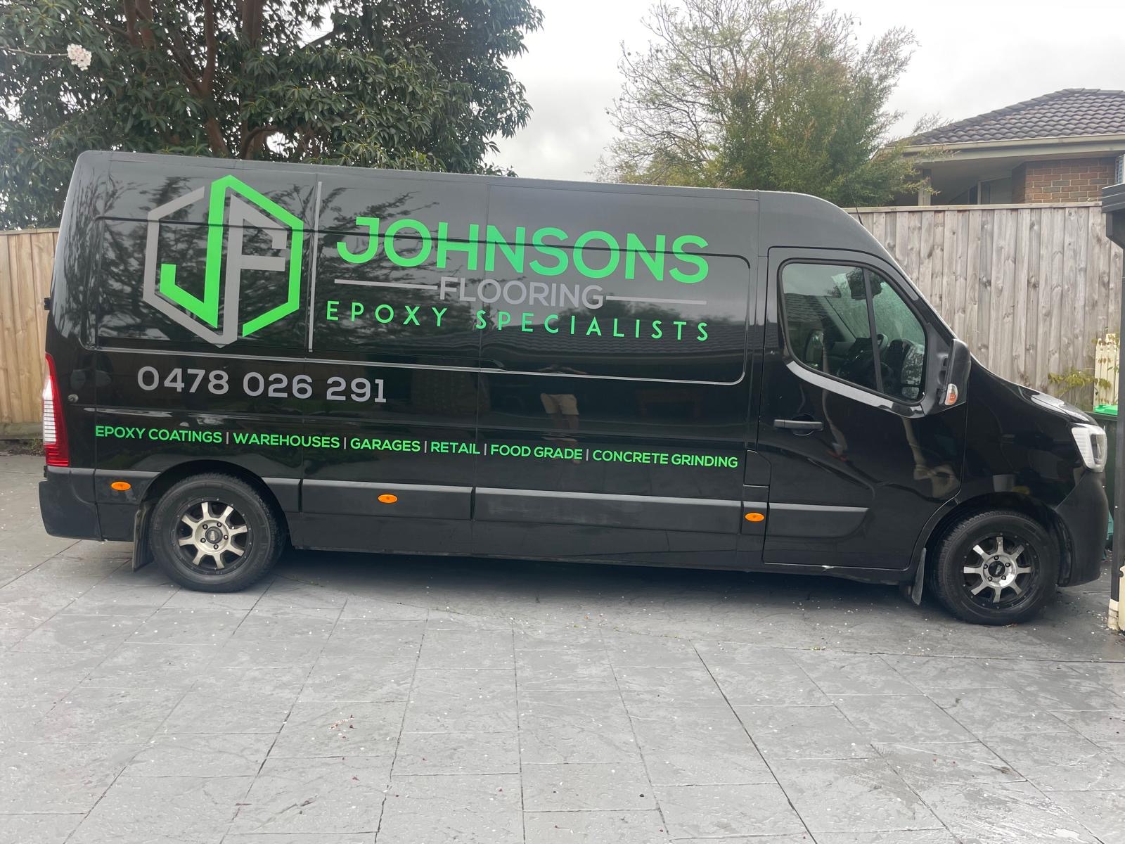 Johnsons flooring work van