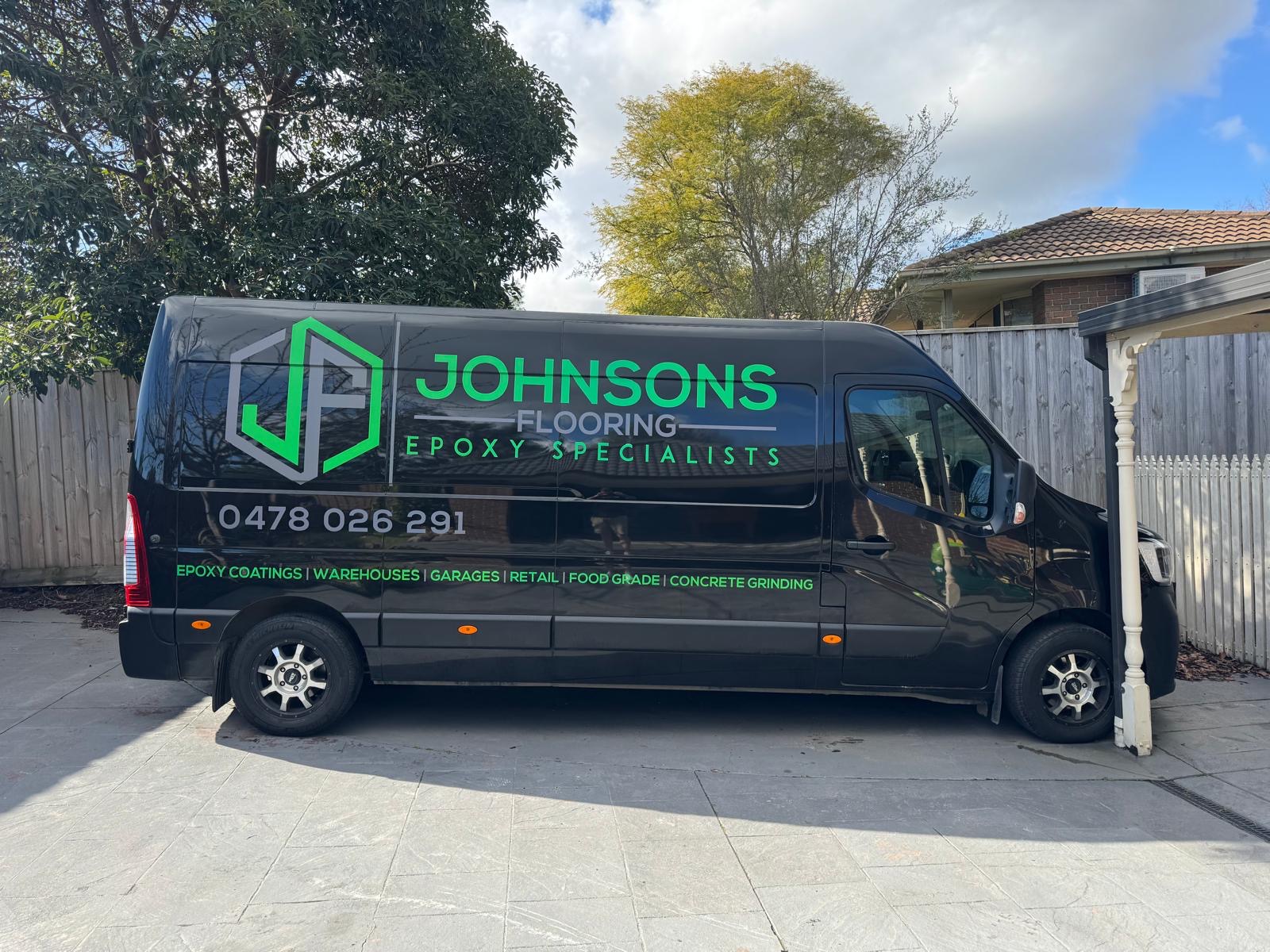 Johnsons flooring work van