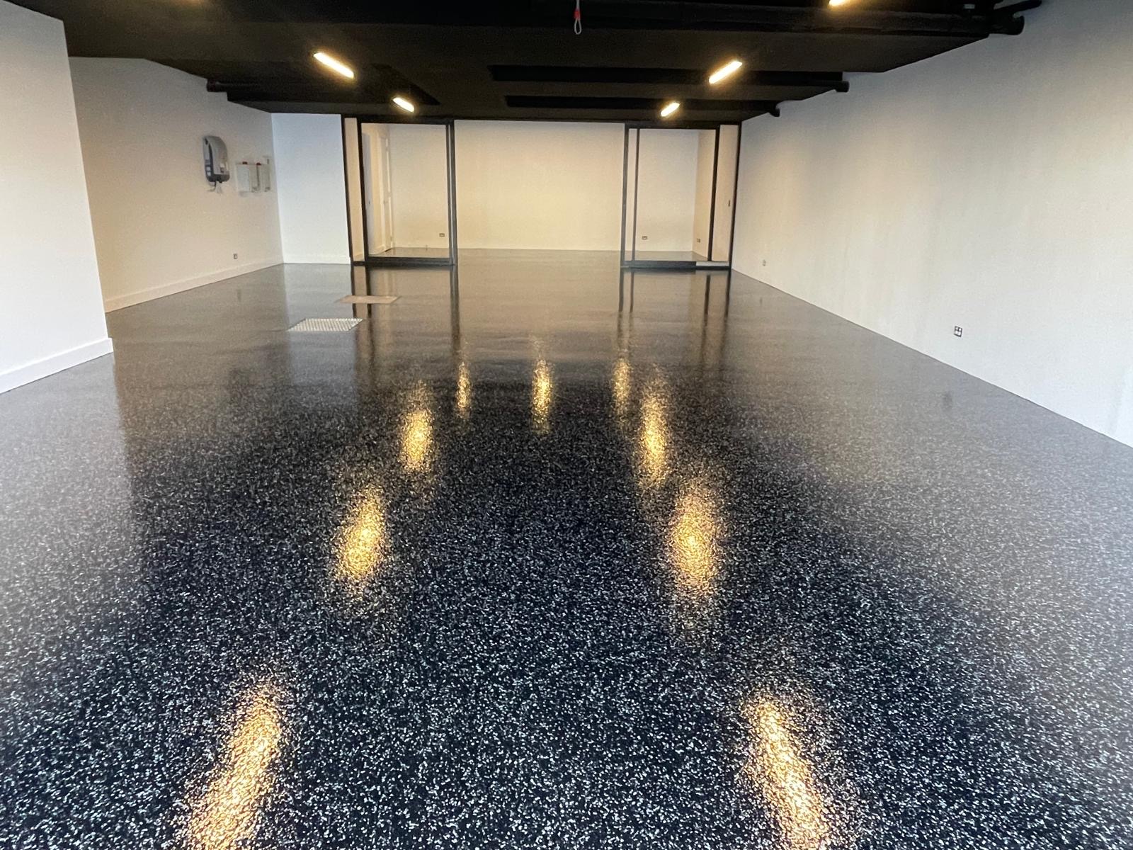 Epoxy flake floor for melbourne residential garage floors