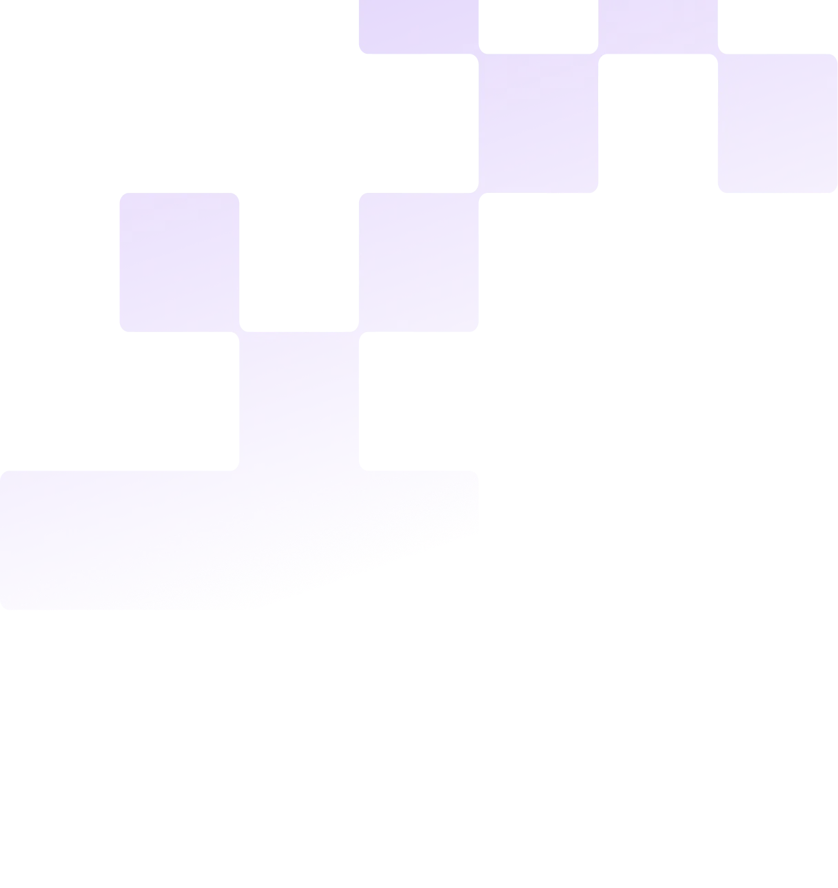 Abstract geometric shape with teal, blue, and purple gradients forming smooth angles.