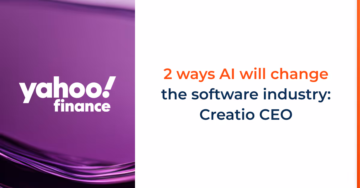 Yahoo Finance article featuring Creatio software and platform insights
