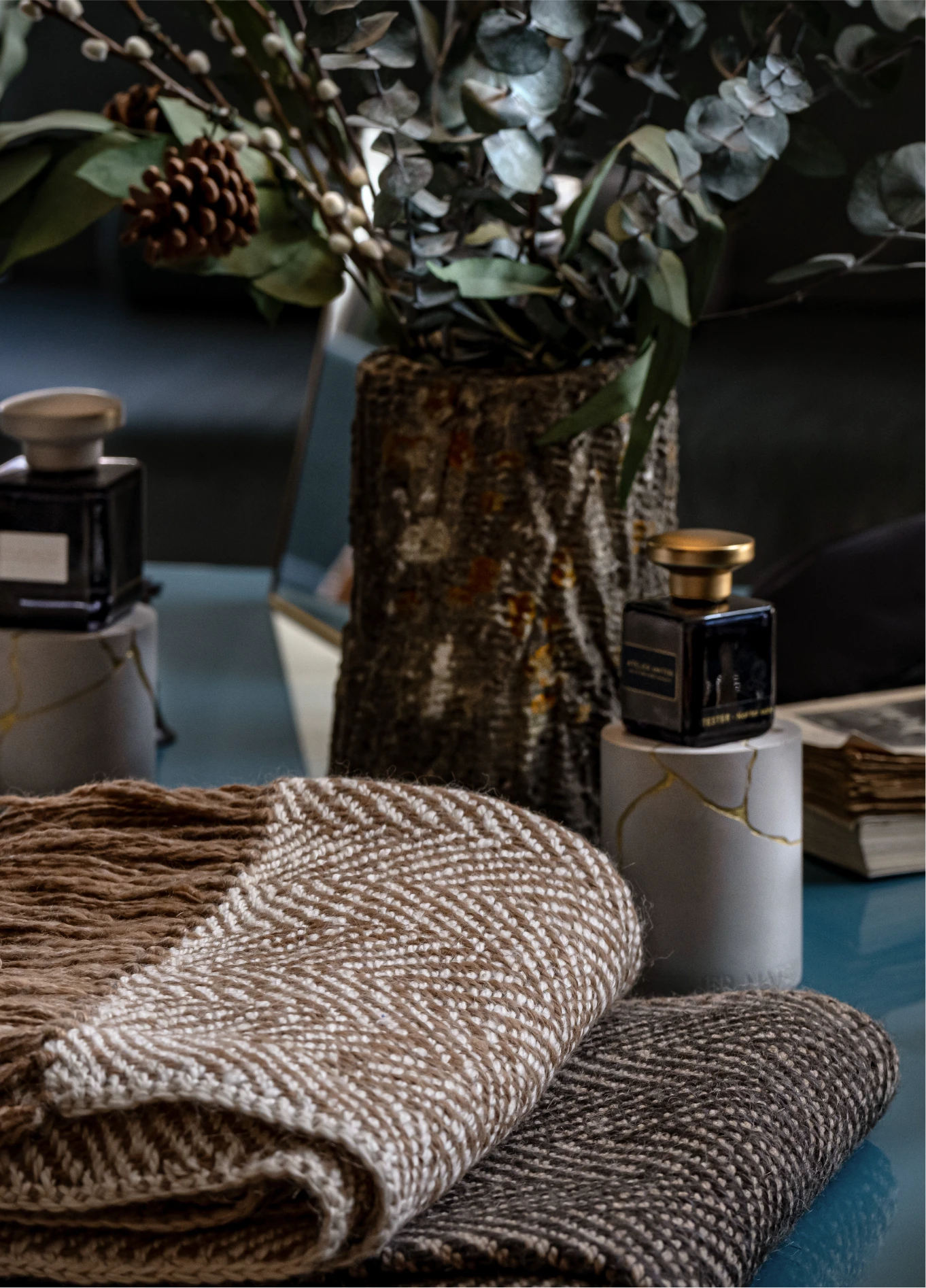 Knitwear, candles and dried flowers at Experimental Chalet boutique, Val d'Isère