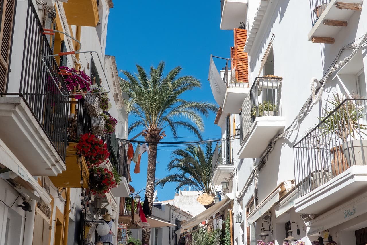 Summer in Ibiza streets, creating best memories in Ibiza.
