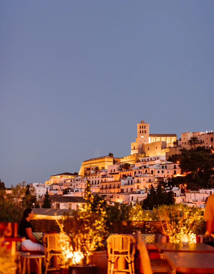 Panoramic evening view of the town from an Experimental Group terrace