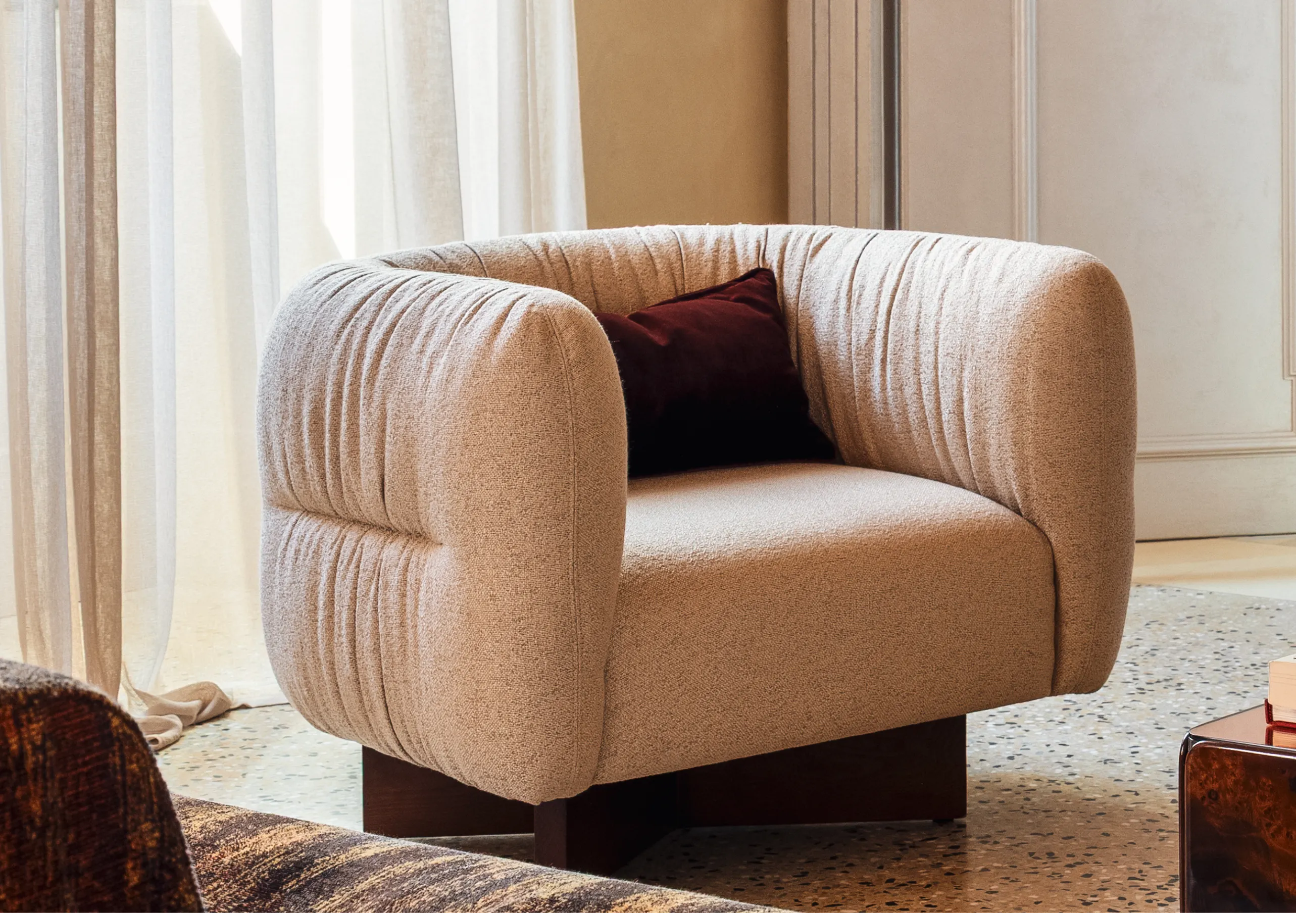 Comfortable armchair with modern style by Experimental Group