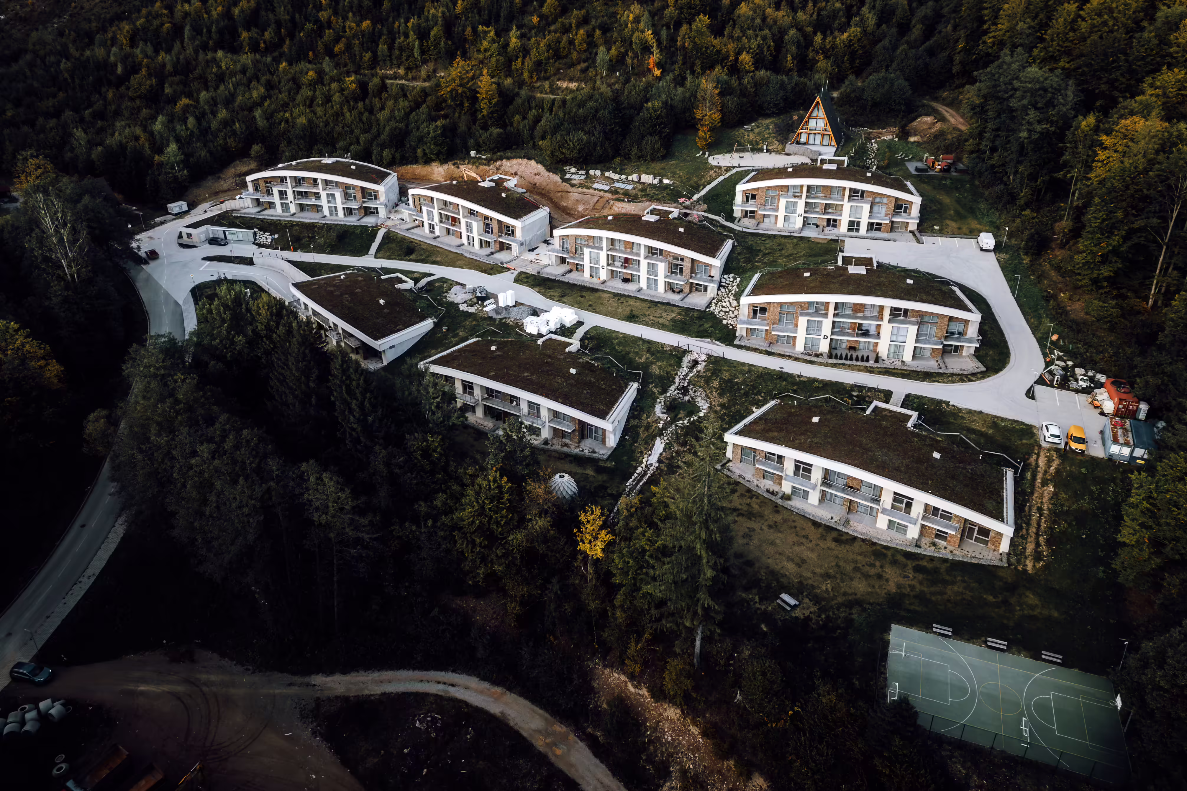 Solar panel array on roof by Enstra