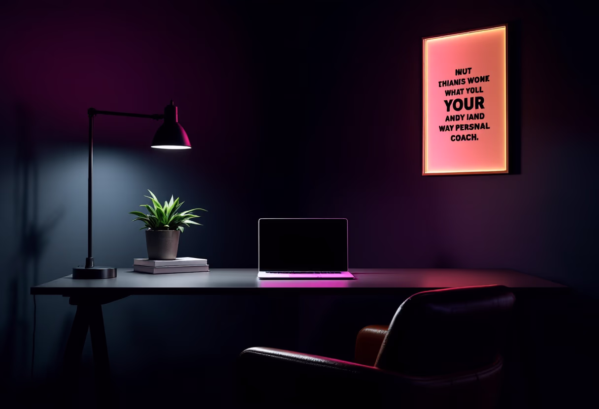 image of a modern workspace for a personal coach & consultant