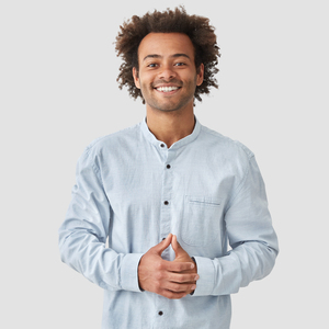 attractive mixed race male with positive smile
