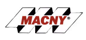 MACNY logo with stylized black and white checkered background.