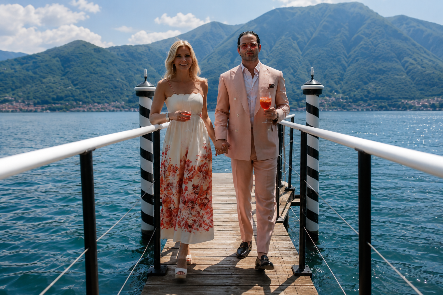 Stylish couple at a Lake Como wedding