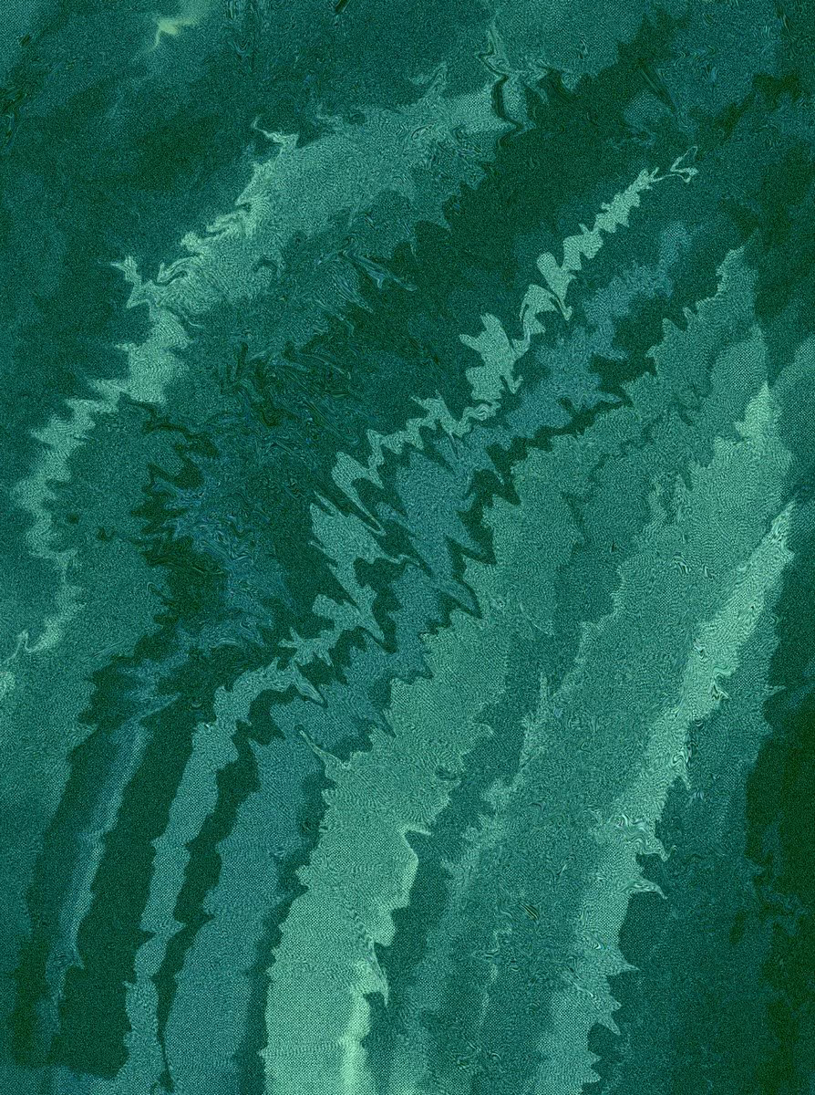 Abstract green textured pattern with wavy, zigzag lines. The overlapping shades of green create a dynamic, rippling effect, evoking movement.