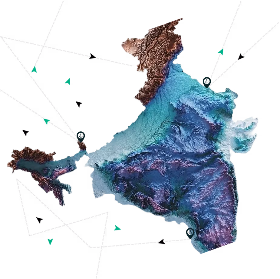 Topographic 3D map of Pakistan showing mountainous terrain, forests, and plains.