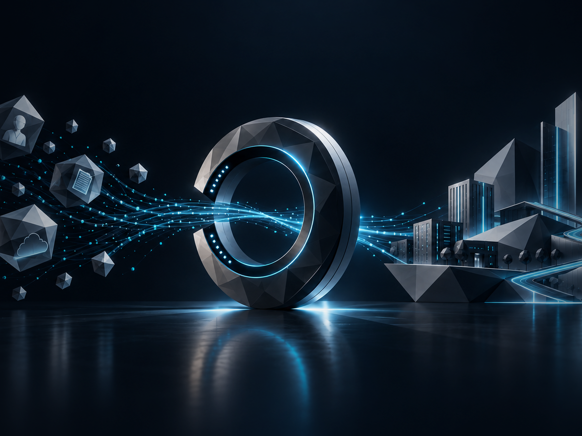 Enterprise systems and data flows converging around a shared platform core