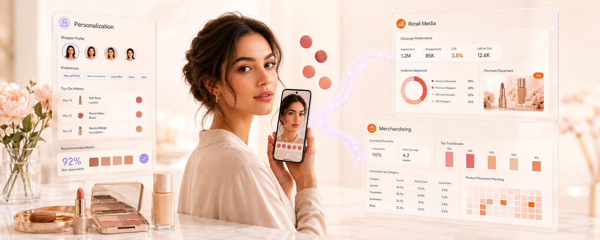 Personalization, Retail Media and Merchandising dashboards powered by AR try-on data