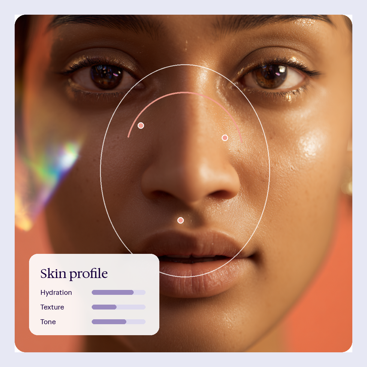 ARview skin scan with a personalised skin profile