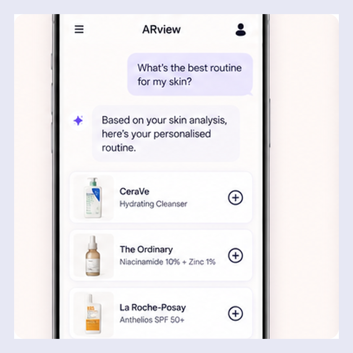 ARview personalised product recommendation route