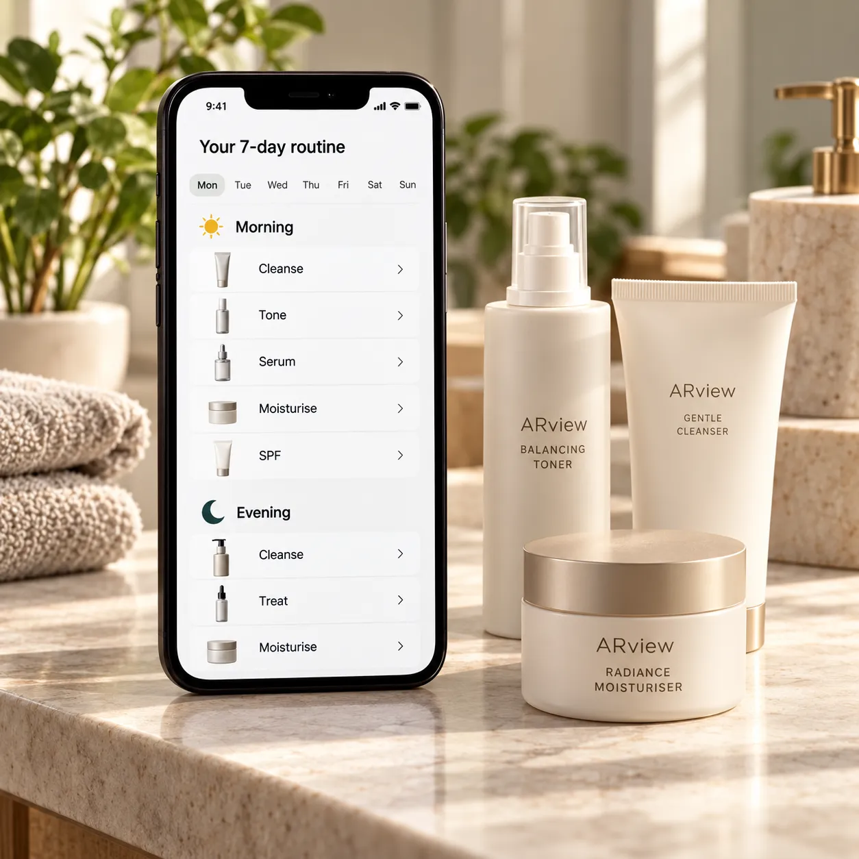 ARview skin profile on a phone without diagnostic scores