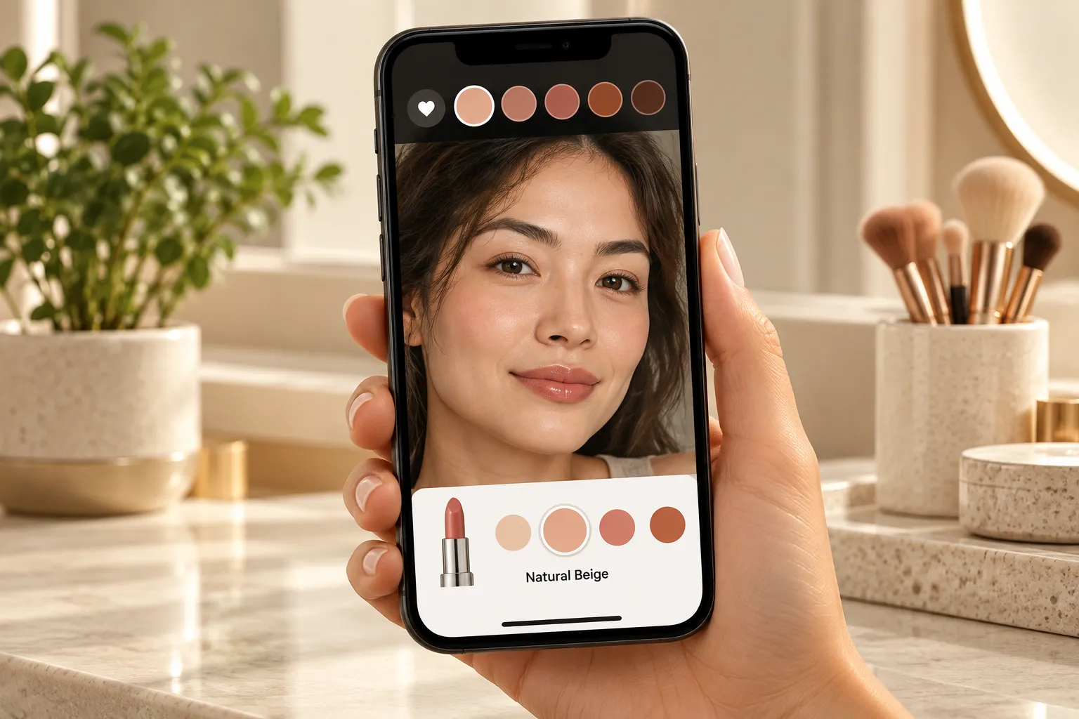 ARview virtual beauty try-on interface