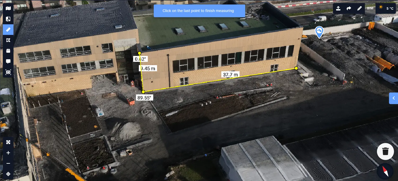 Screenshot of the Evercam interface displaying live site footage and project monitoring tools.