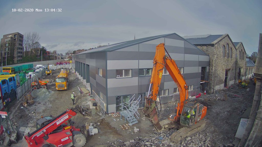 Camera view of construction in final stages