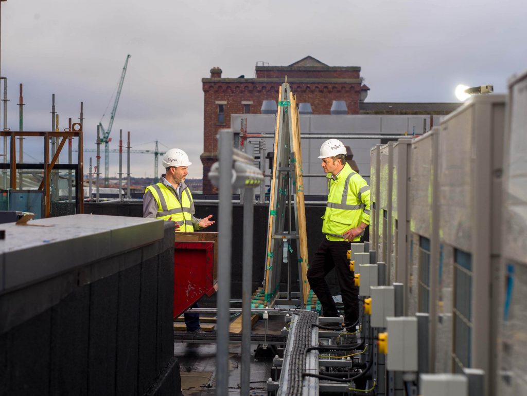 Richard Watson, Managing Partner DBIC Ventures and Marco Herbst, CEO of Evercam on a construction site.