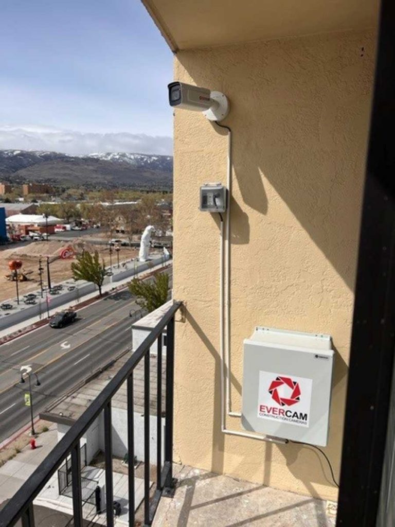 Evercam construction camera installed on a previous site