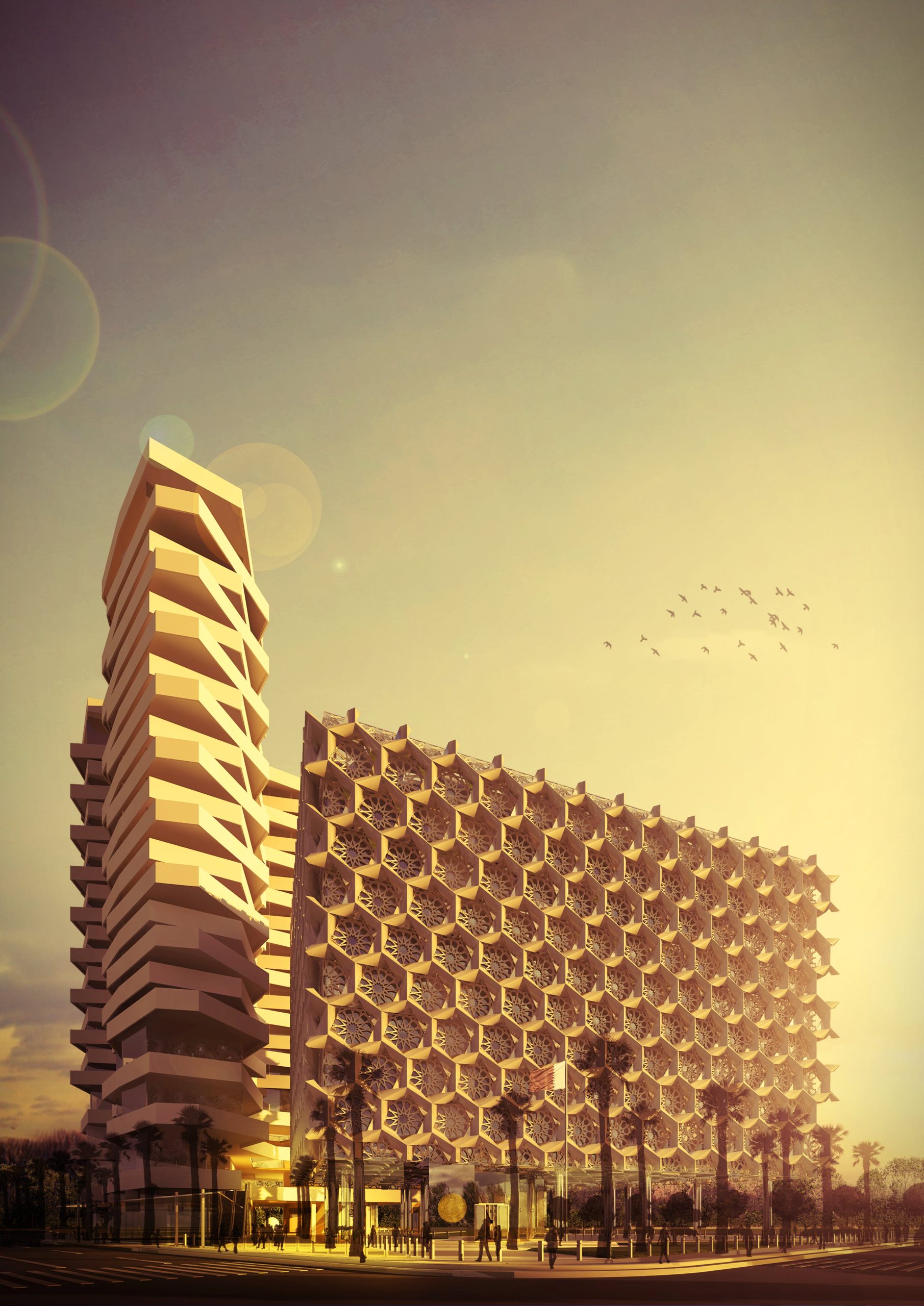 CGI of Qatar Embassy - AIDEA