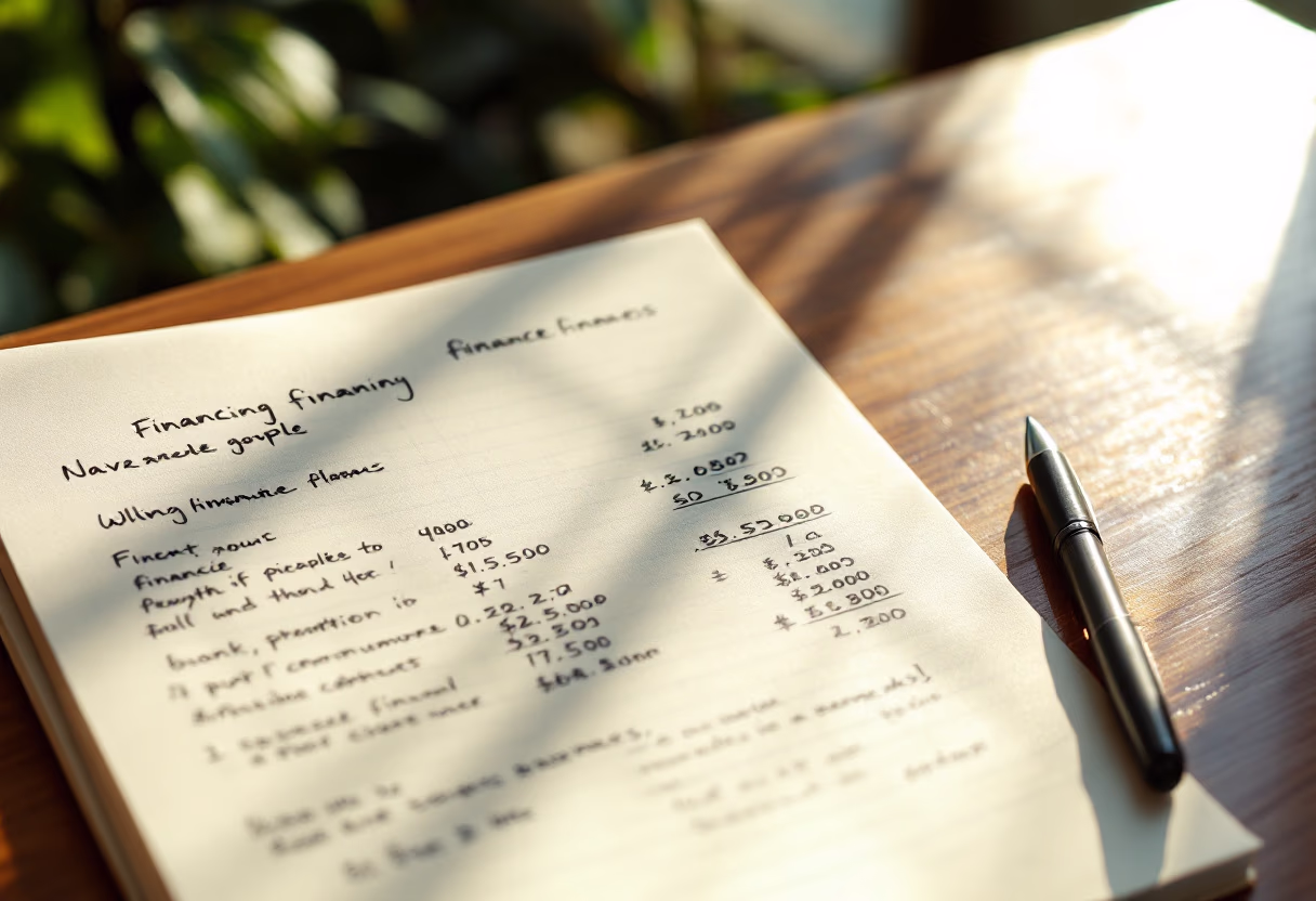 image of writing on notepad (for a financial advisor)