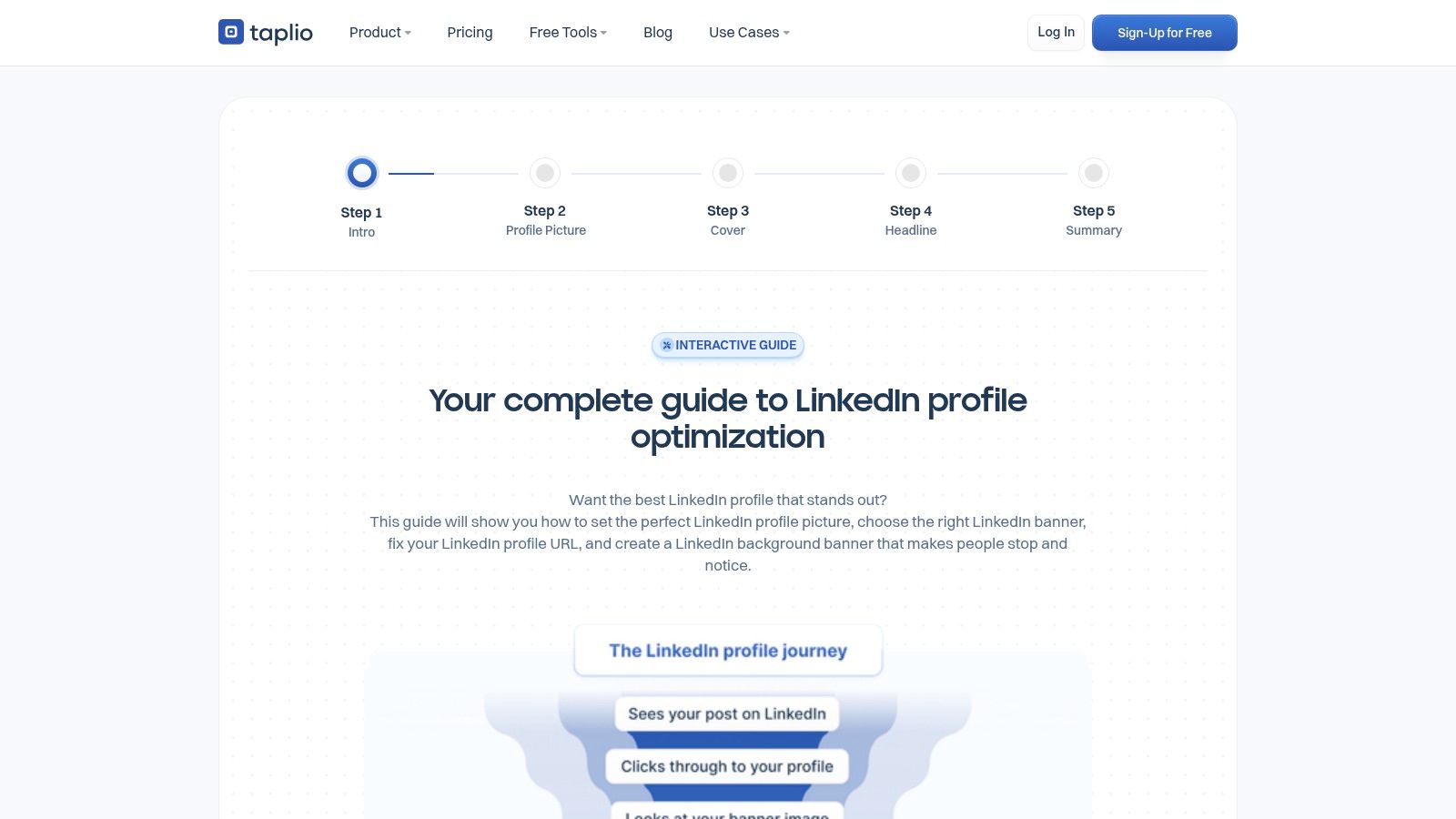 Taplio – Free LinkedIn Summary Generator