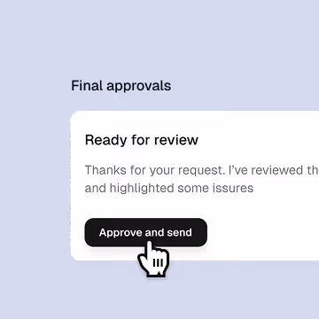 A sign that says final approvals ready for review thanks for your request, i.