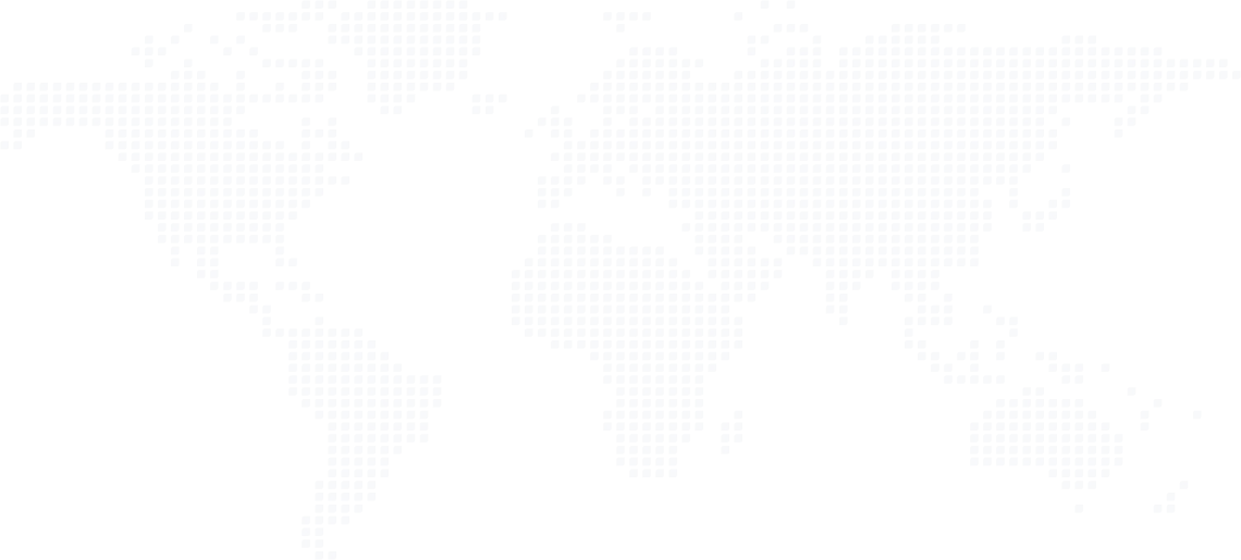 Simplified world map with continents outlined in light gray on a white background.