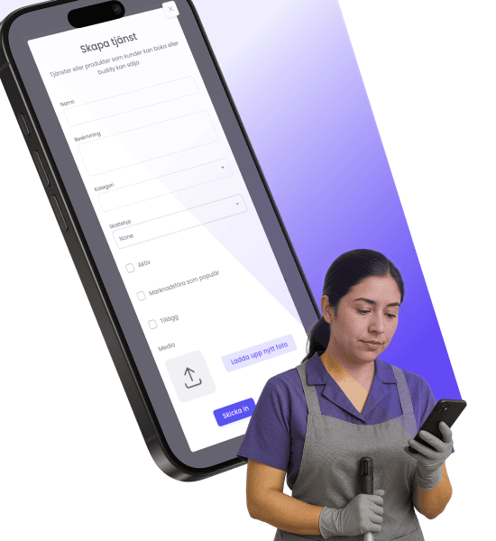 image of customer support interaction (for a plumbing service)