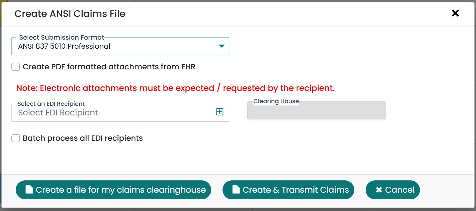 Eclipse EHR claims file generator
