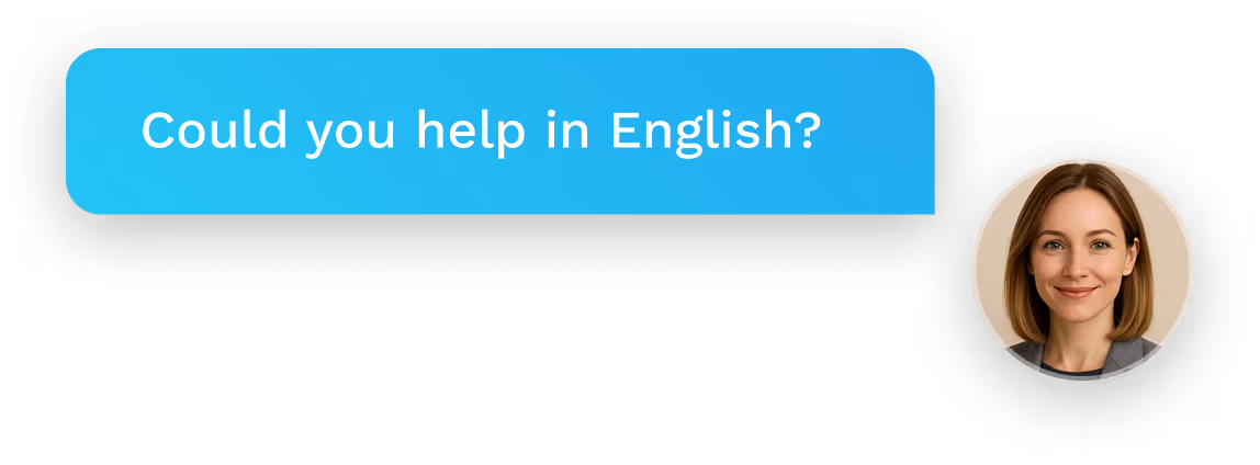 A chat bubble displaying a user question sent to the WAI chatbot