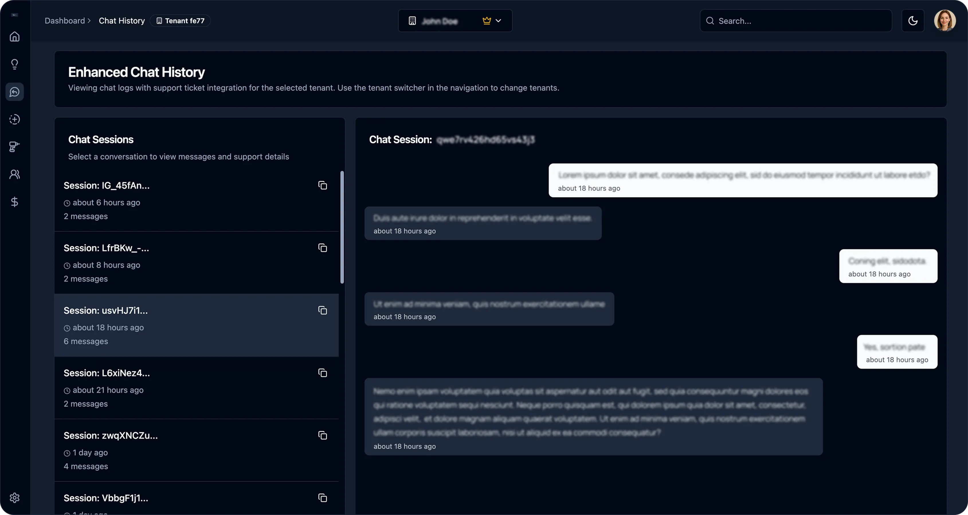 WAI Systems' dashboard showing user's conversation with AI assistant